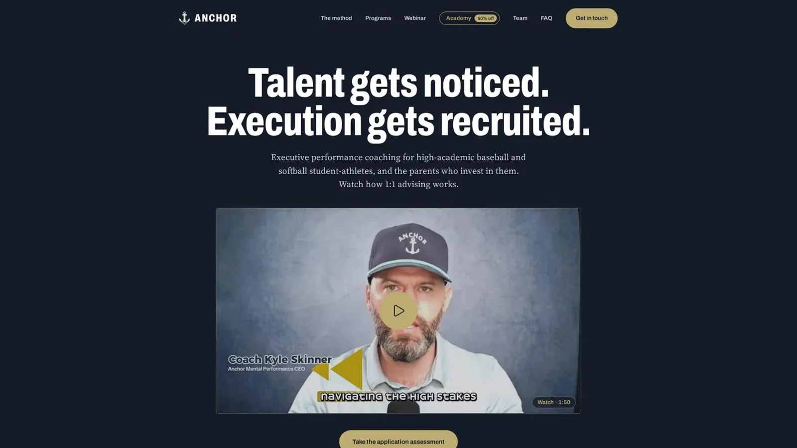 Anchor Mental Performance site built by Vico