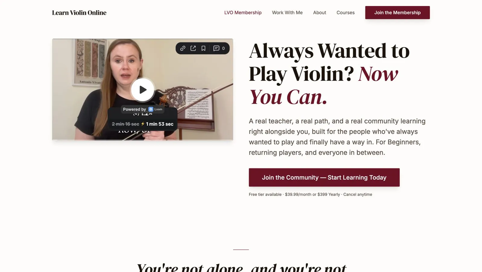 Learn Violin Online site built by Vico