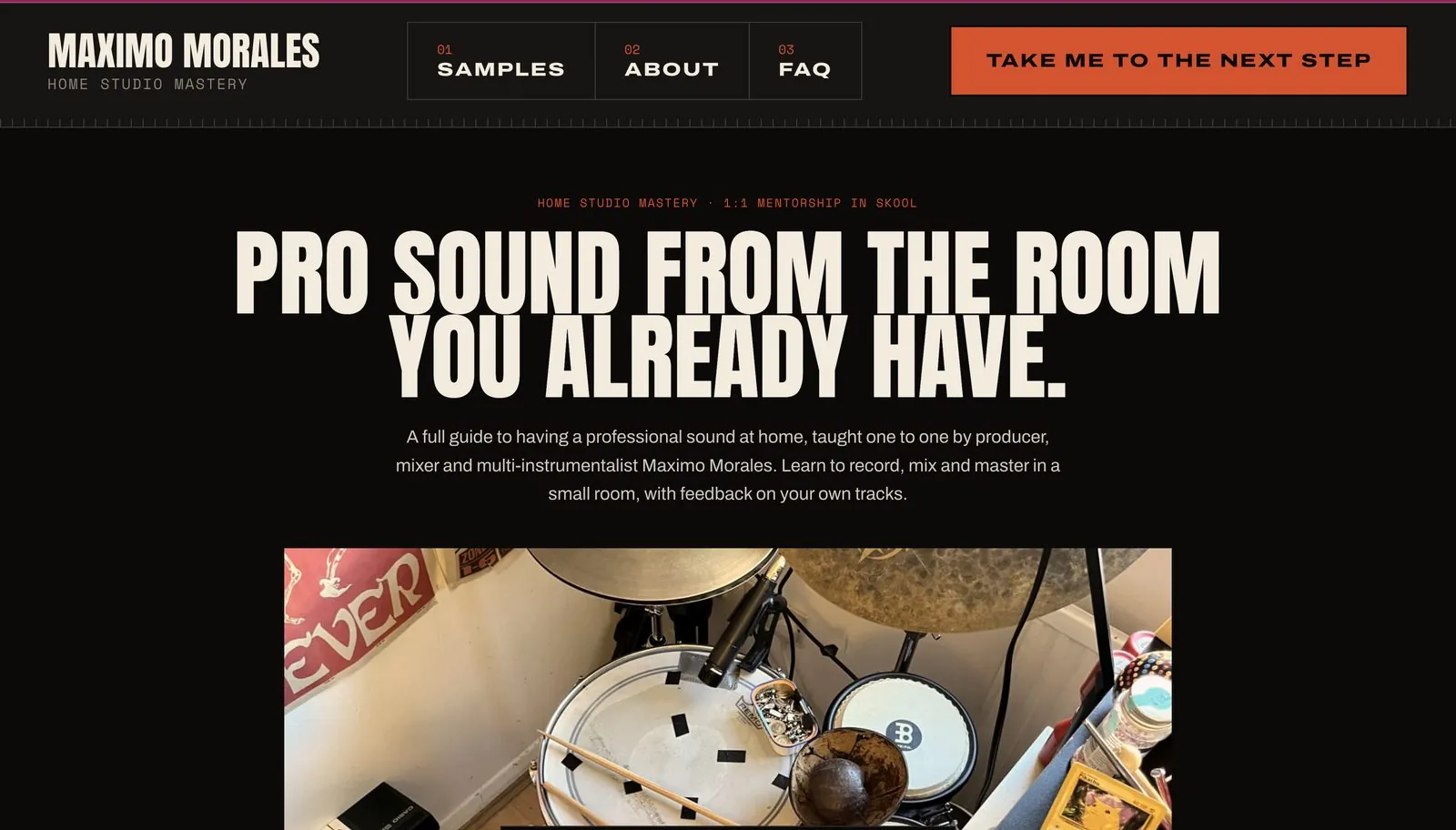 Home Studio Mastery website built by Vico